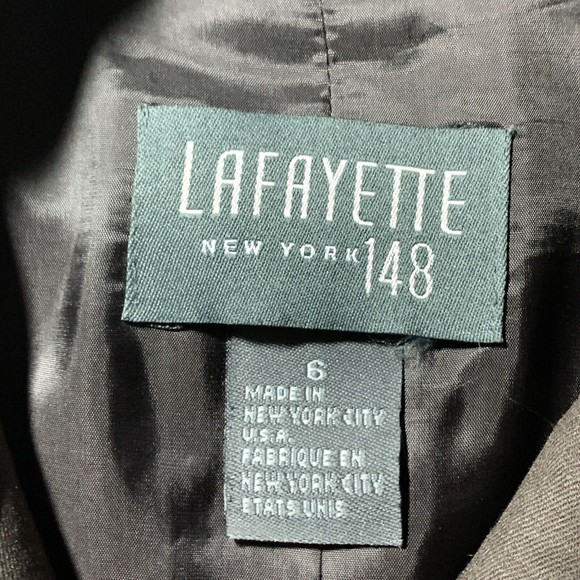 Lafayette 148 Blazer Sz 6 Wool Blend Brown Pockets Lined Jacket Stretch USA Made - Picture 8 of 14